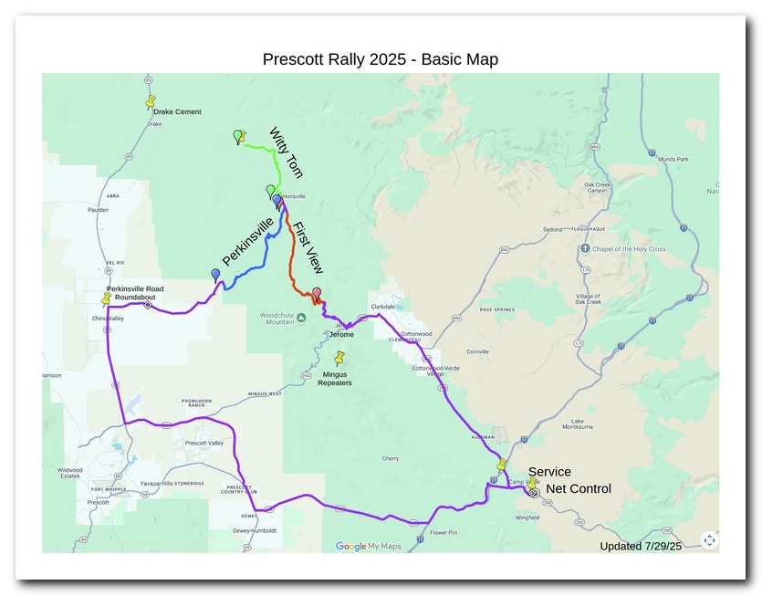 Prescott Rally 2025 Basic Map